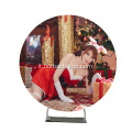 Merry Chrismas Fabric Backdrop Circle Birry Birthday Donting